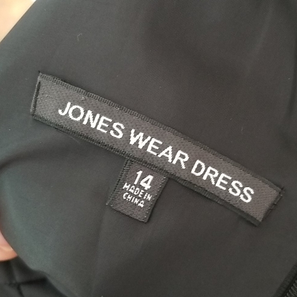 Jones Wear Cocktail Black Lace Dress VGUC  Sz 14 - Picture 6 of 7